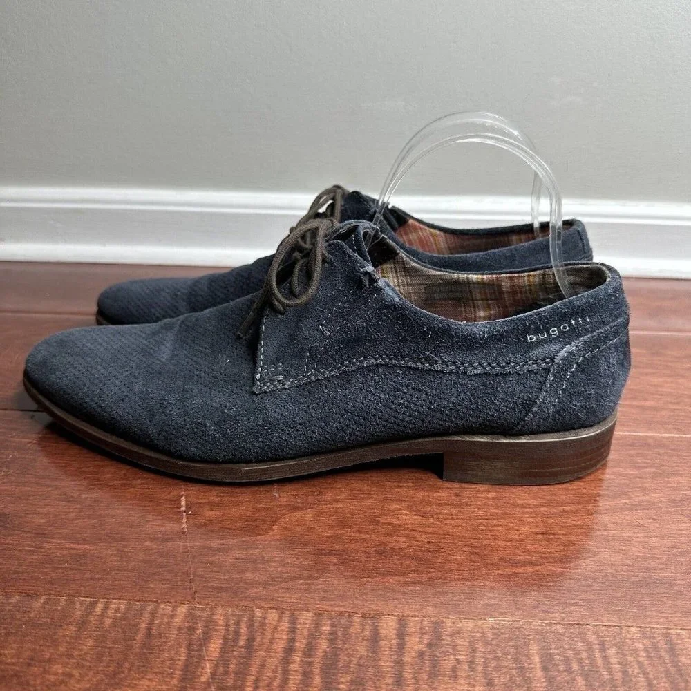 Bugatti Men’s Suede Gibson Lace Up Shoes Dark Blue‎ Size 12